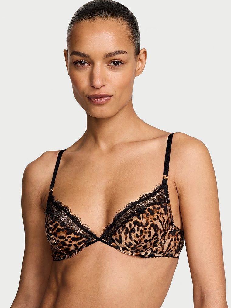 Victorias Secret Sutien Demi Tease fără căptușeală, transparent lucios