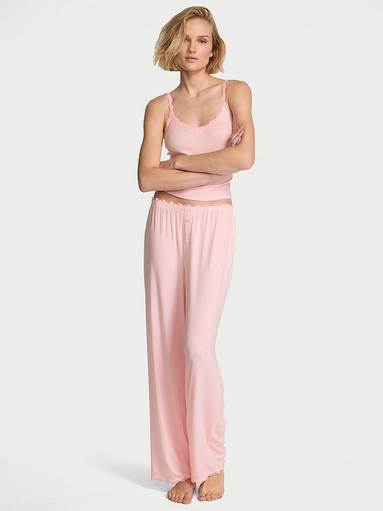 Victoria's Secret Set maiou și pantaloni din material striat pointelle