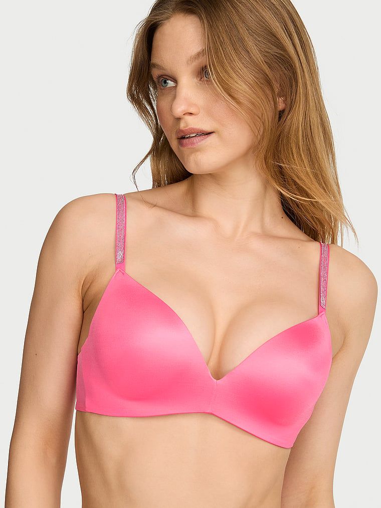 Sutien push-up fără bretea So Obseded Shine cu sârmă. Produsul este roz și provine din colecția Very Sexy.