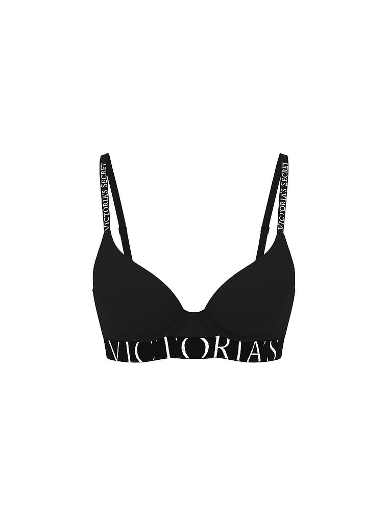 Sutien de bumbac push-up Perfect Shape Exploded Logo. Produsul este negru și provine din colecția de tricouri.
