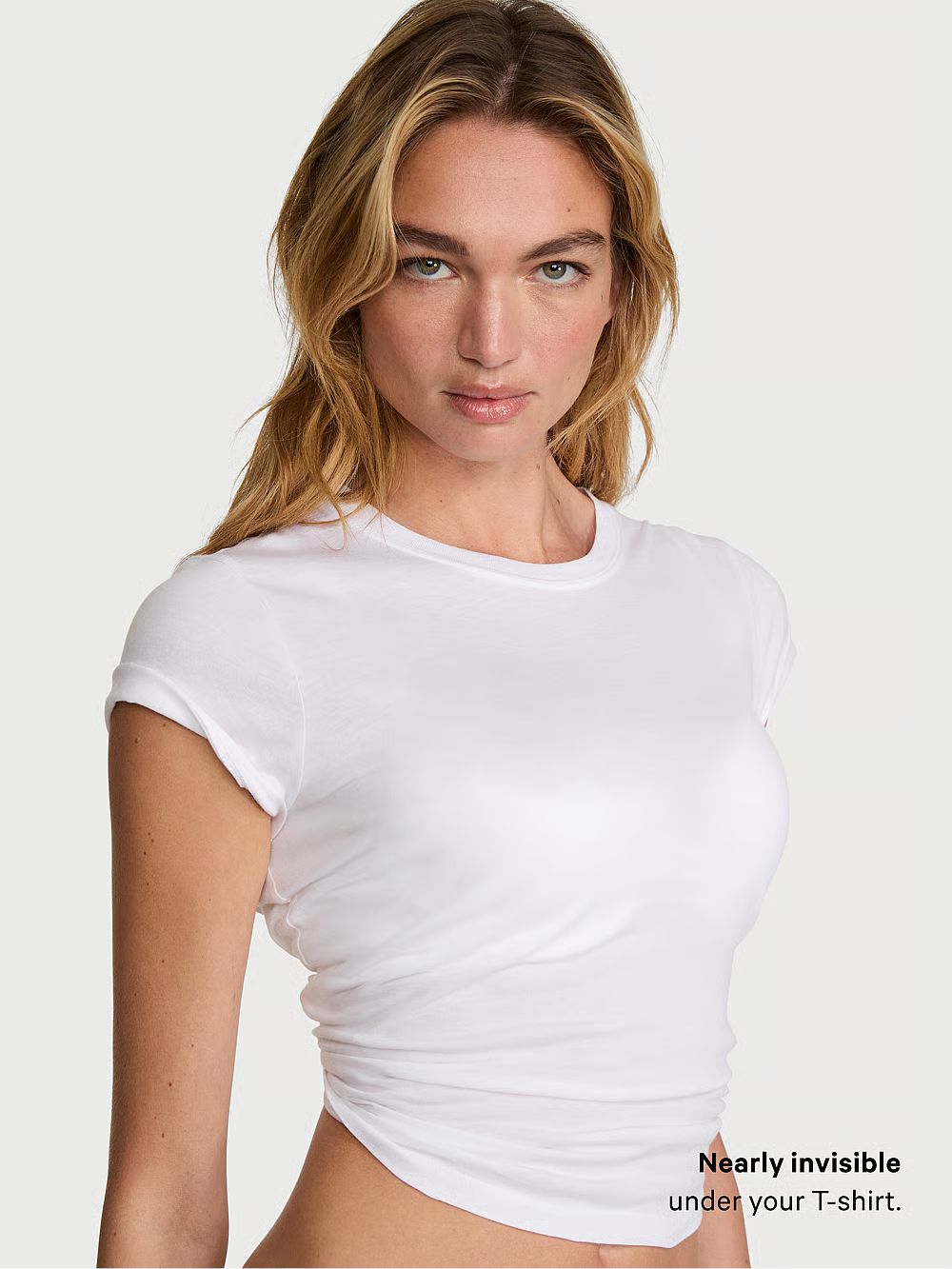 Sutien de bumbac push-up Perfect Shape Exploded Logo. Produsul este alb și provine din colecția de tricouri.