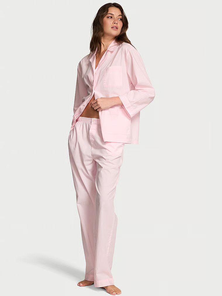Victorias Secret Set pijama lungă oversized, din bumbac, Heritage