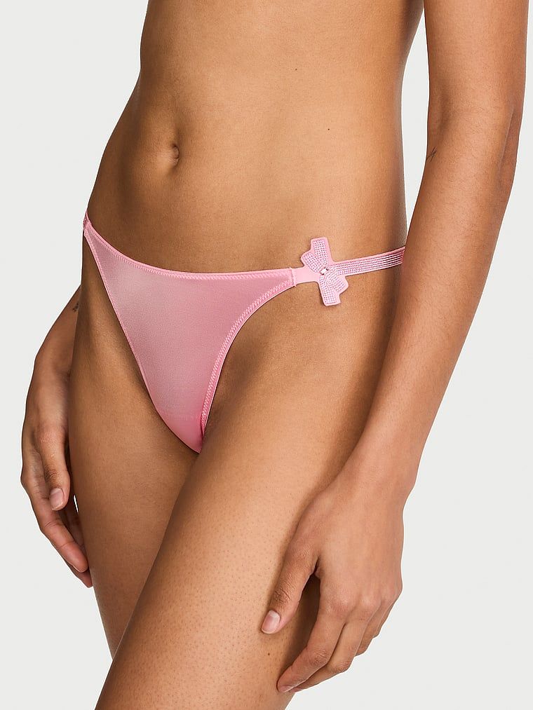 Very Sexy Chiloți Tanga cu fundiță strălucitoare