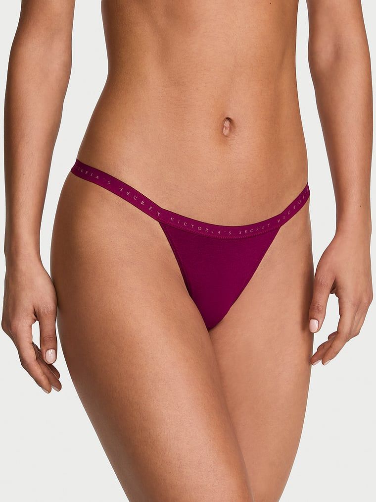 Victoria's Secret Chiloți V-String din bumbac extensibil