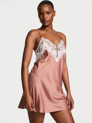Dream Angels Rochie tip furou scurtă, din satin, cu margini din dantelă