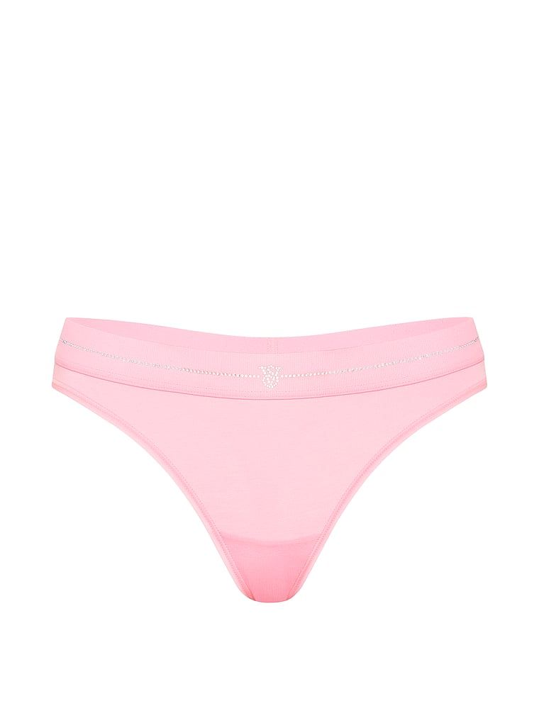 String de bumbac Shine Logo. Produsul este roz și provine din colecția Bumbac.