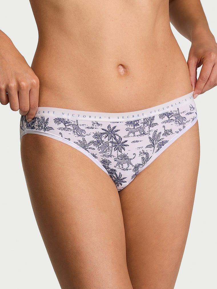 Chiloți de bumbac Bikini. Produsul are o culoare cu model și provine din colecția Victoria's Secret.