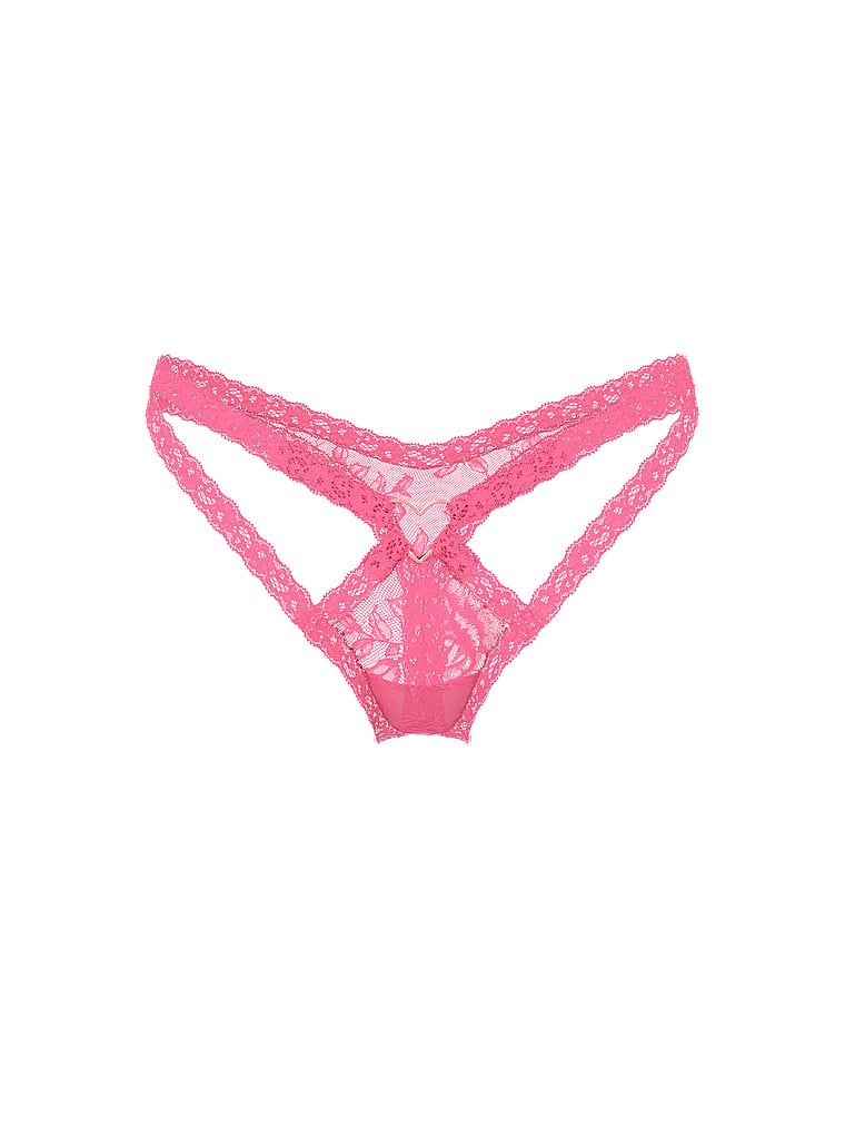 Dantelă tanga Tease Heart Hardware. Produsul este roz și provine din colecția Very Sexy.
