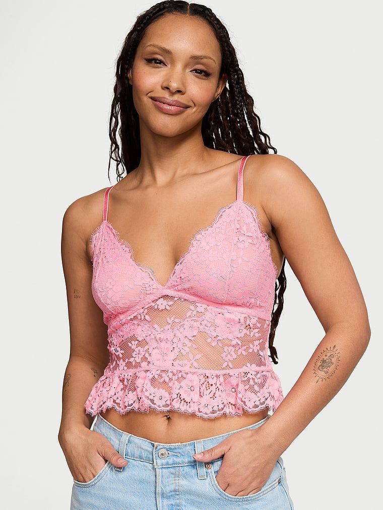 Victorias Secret Top cu sutien din dantelă vaporoasă Dare to Dream