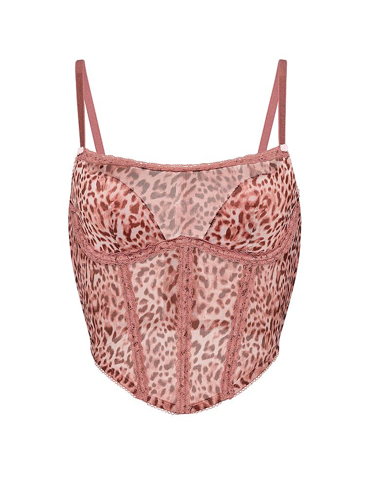 Bluza corset Leopard dulce. Produsul este modelat și provine din colecția Dream Angels.