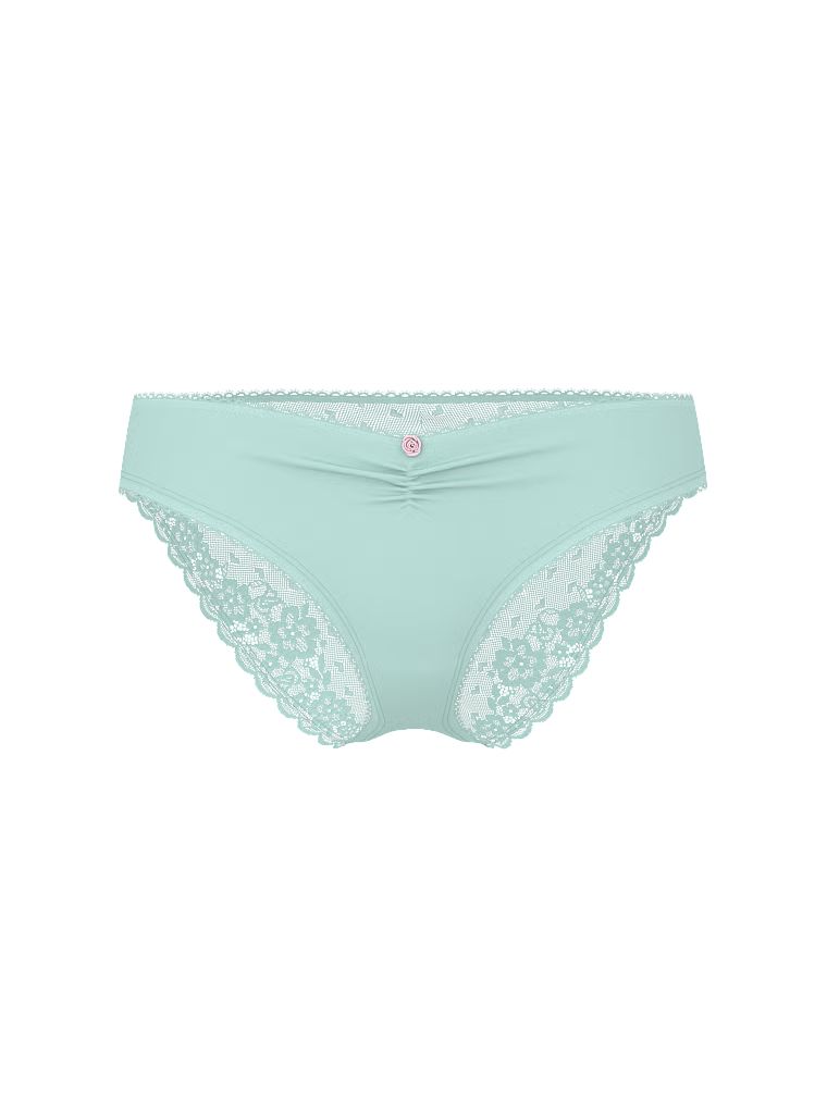 Chiloți din bumbac cu plasă în spate, Heart Lace Hiphugger. Produsul este albastru și provine din colecția Victoria's Secret.