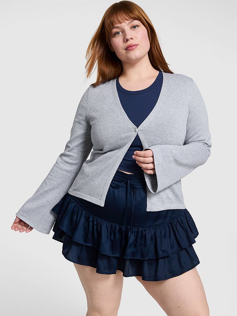 Cardigan tricotat cu un nasture