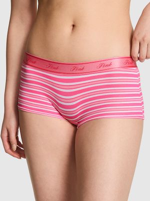 PINK Chiloți Boyshort din bumbac cu logo