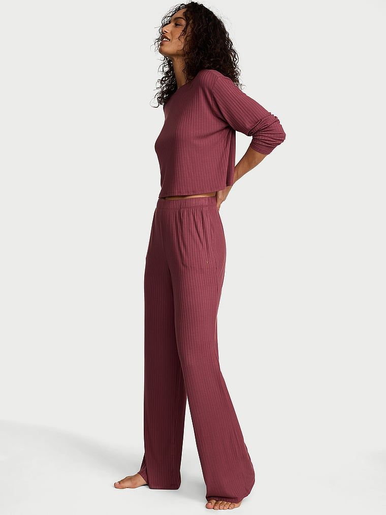 Victoria's Secret Set de casă lung, cu nervuri late, din modal