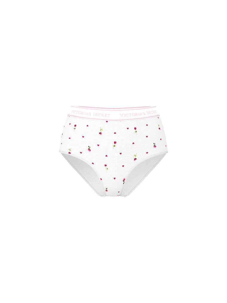 Chiloți din bumbac cu logo-ul brandului și talie înaltă. Produsul are o culoare florală și provine din colecția Bumbac.