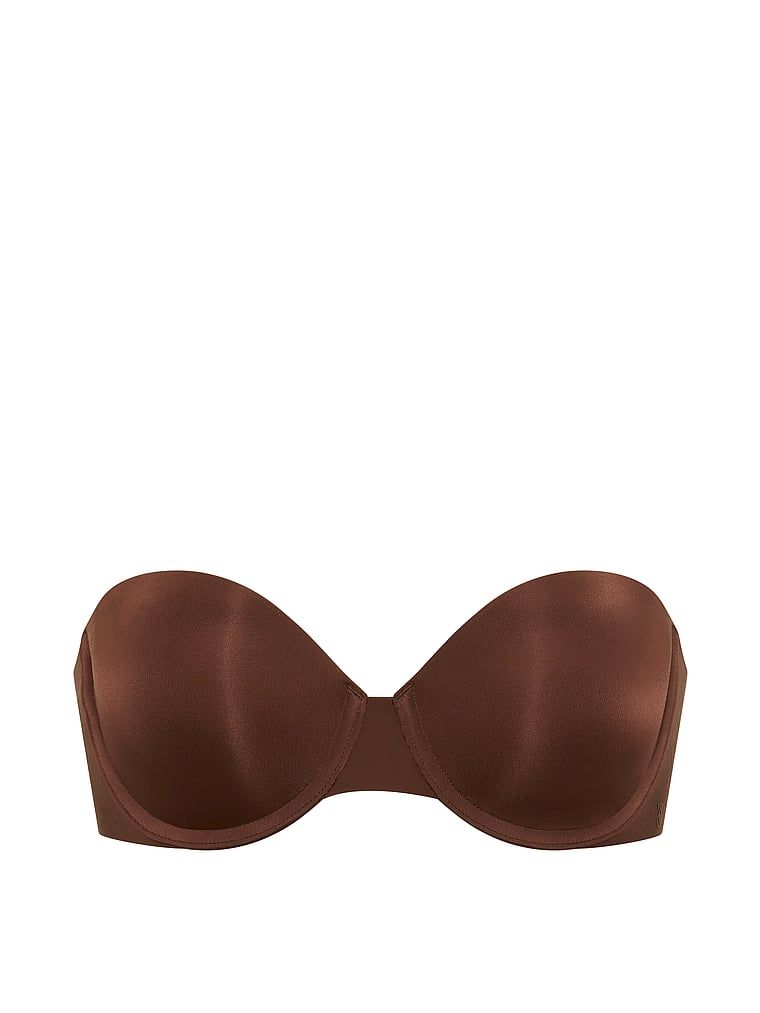 Sutien pushless fără bretele Uplift. Produsul este de culoare maro și provine din colecția Invisible de la Victoria's Secret.