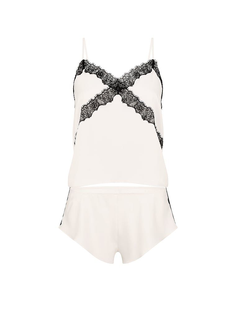 Set de dantelă cu dantelă cu dantelă din satin rose. Produsul este de culoare albă și provine din colecția Very Sexy.