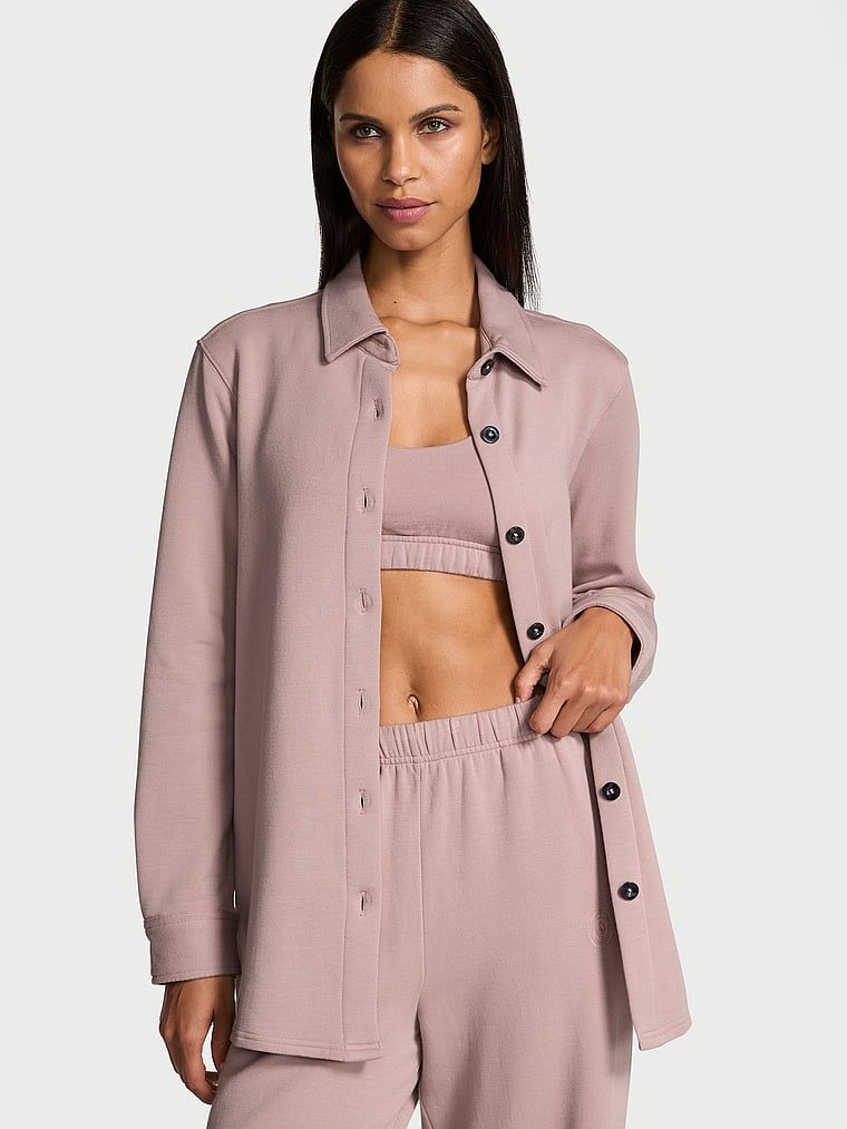 Victoria's Secret Bluză oversized din material fleece și modal periat