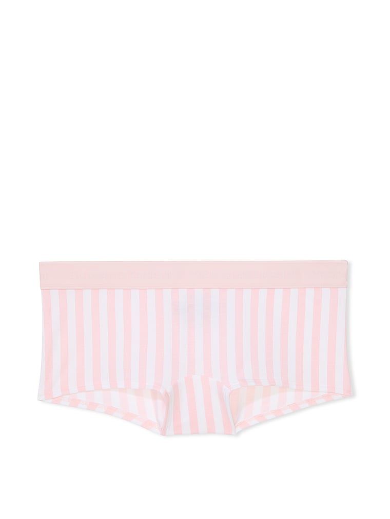 Chiloți din bumbac cu logo în talie Boyshort. Produsul are un model în dungi și provine din colecția Bumbac.