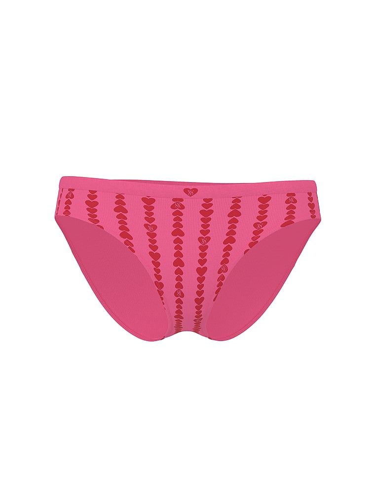 Chiloți de bikini cu dungi de inimă fără cusături. Produsul este modelat și provine din colecția Seamless (Seamless Collection).