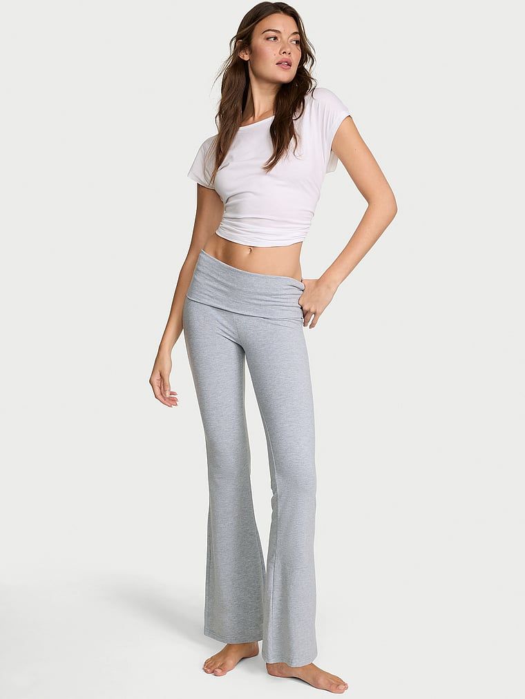 Angel Essentials Colanți evazați din bumbac Foldover