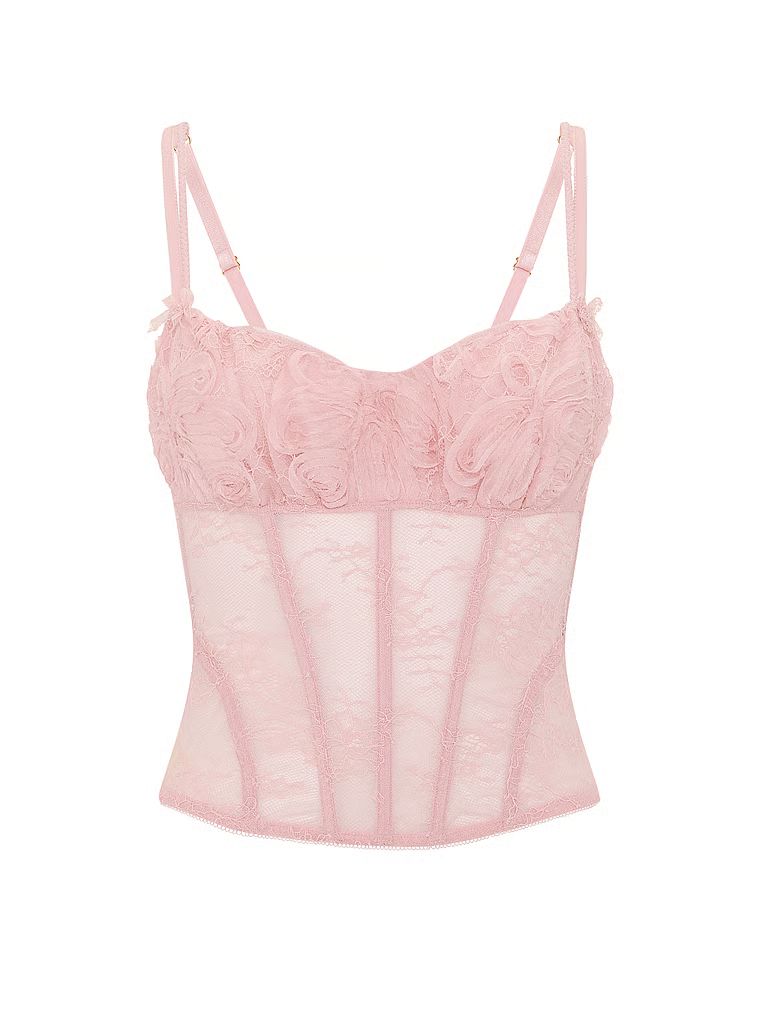 Topul corsetului Wicked Rosette Reverie. Produsul are o culoare cu model și provine din colecția Dream Angels.