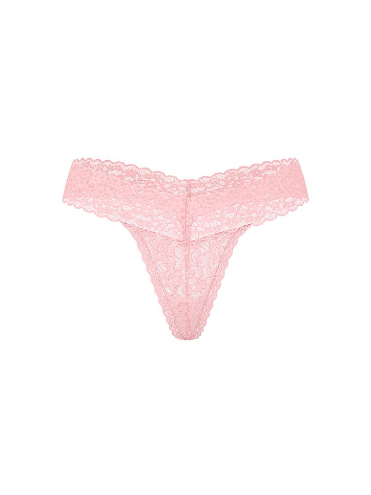 Tanga din dantelă Lacie Sparkle cu paiete. Produsul este de culoare roz și provine din colecția Lacie.