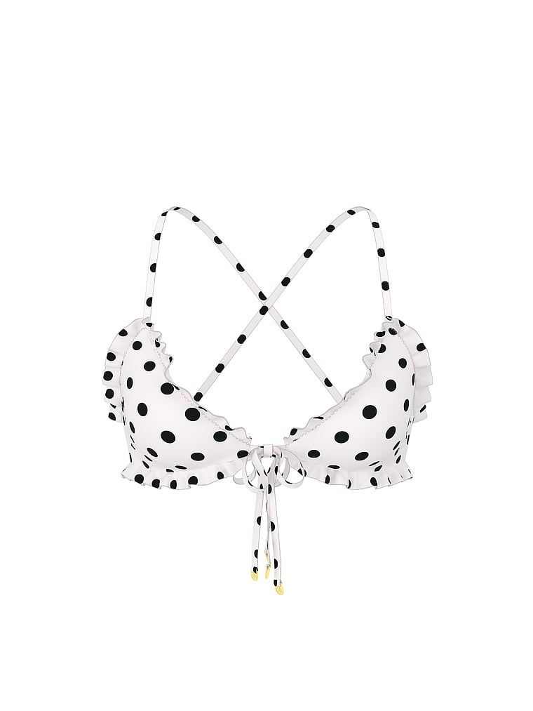 Tease Topul de bikini cu volane. Produsul este modelat și provine din colecția Victoria's Secret Swim.