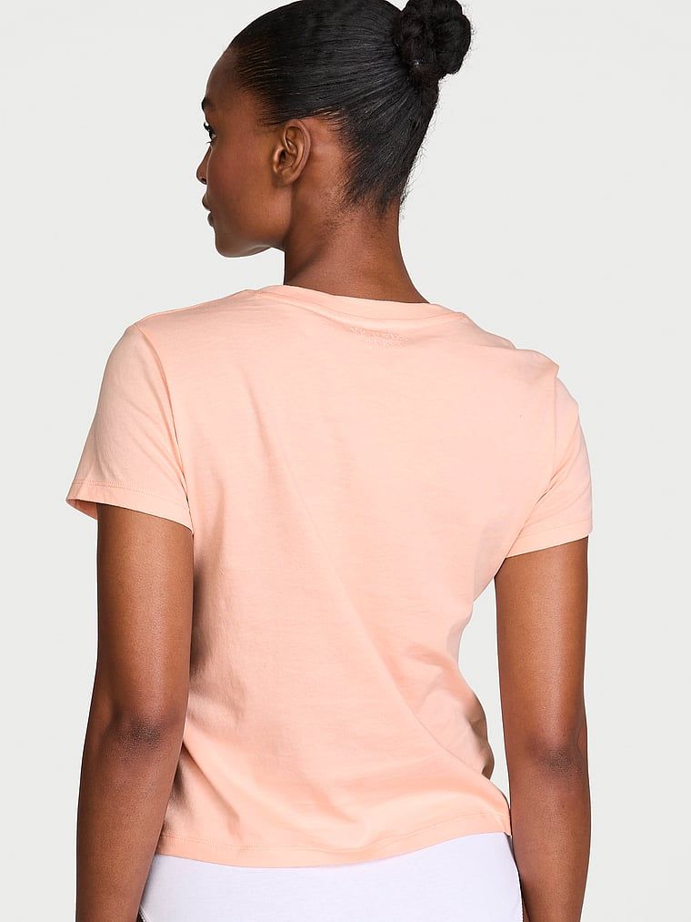 Tricou de dormit din bumbac Mix & Match. Produsul este roz și provine din colecția Victoria's Secret.