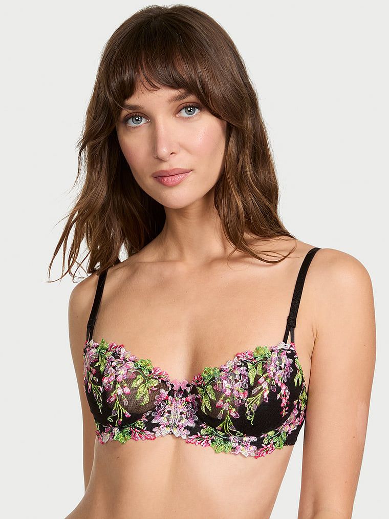 Dream Angels Sutien Balconette cu broderie cu glicină Wicked, fără căptușeală