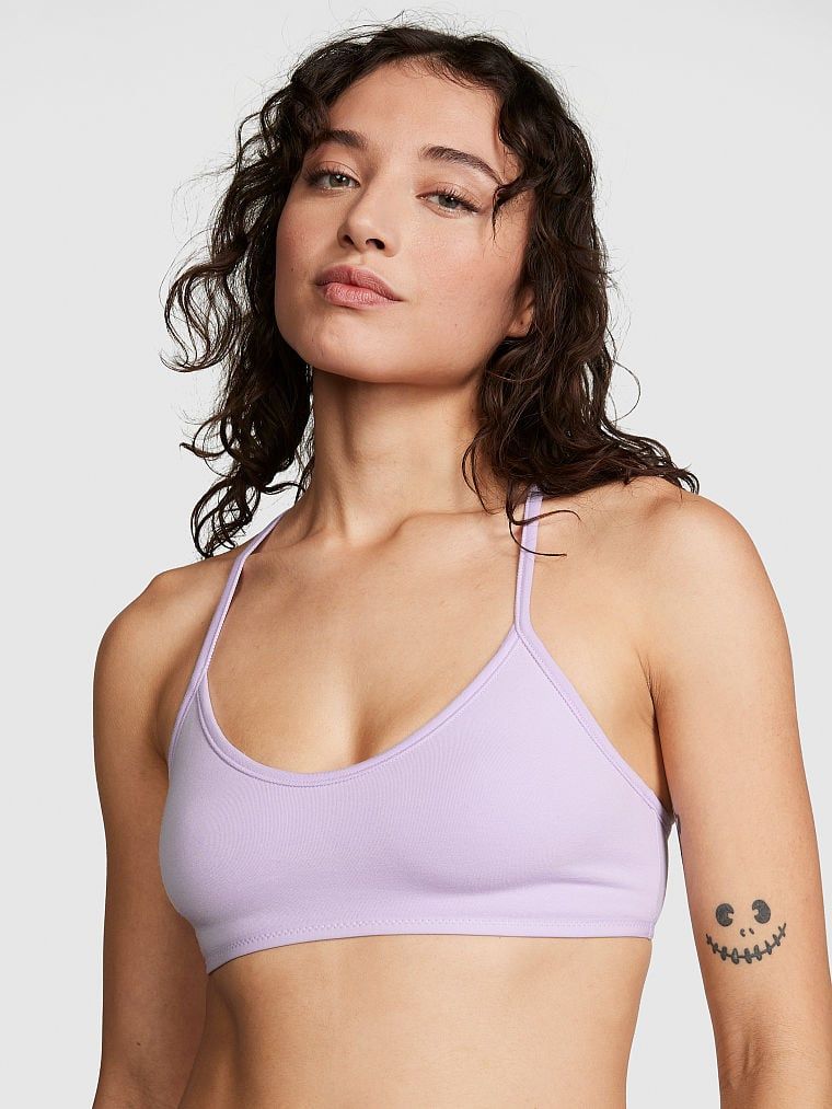 PINK Bustieră Bralette Racerback din bumbac