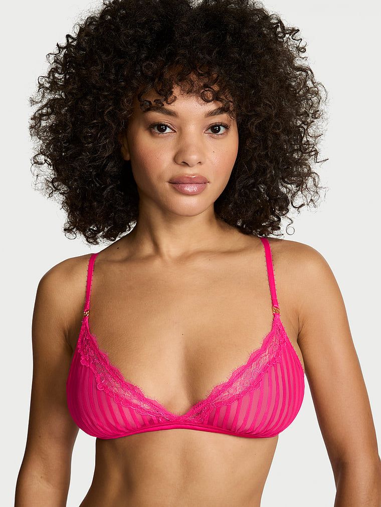 Victoria's Secret Bustieră Bralette triunghiulară Tease cu dungi transparente