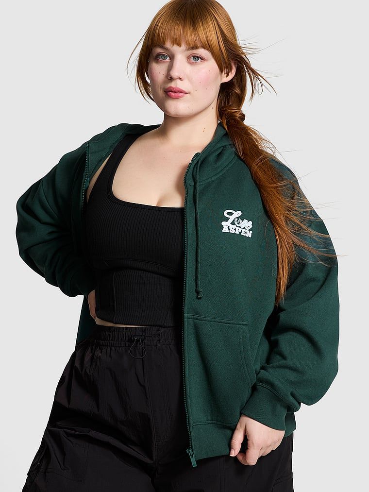 Hanorac lejer cu fermoar, din material fleece Everyday
