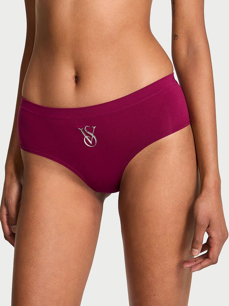 Chiloți cu logo strălucitor Seamless Sparkle Hiphugger. Produsul este de culoare roz și provine din colecția Seamless