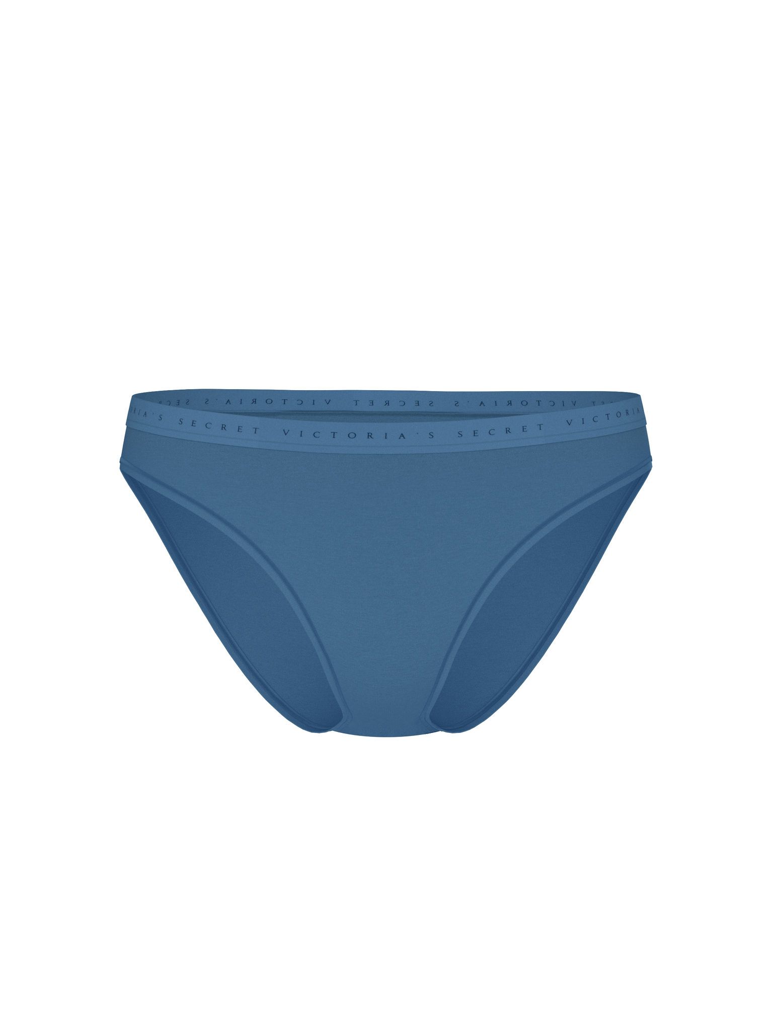 Chiloți de bikini din bumbac. Produsul este albastru și provine din colecția Victoria's Secret.