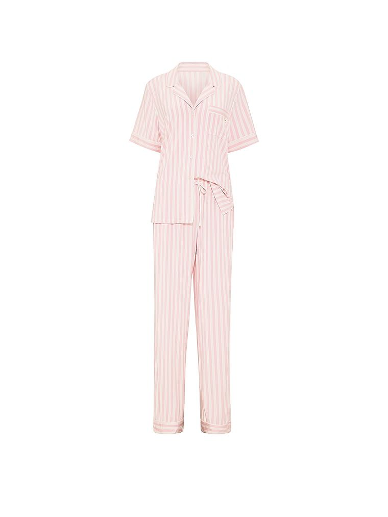 Pijamale modale cu mâneci scurte și pantaloni lungi SoSoft. Produsul are o culoare cu model și provine din colecția Victoria's Secret.