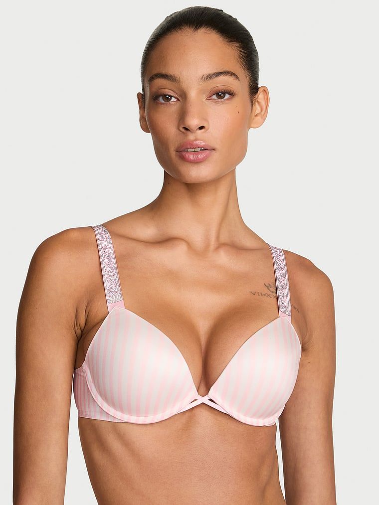 Very Sexy Sutien Push-up cu bretele strălucitoare