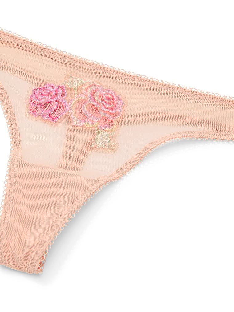 Sweet Melody mesh thong. Produsul este de culoare bej și provine din colecția Dream Angels.