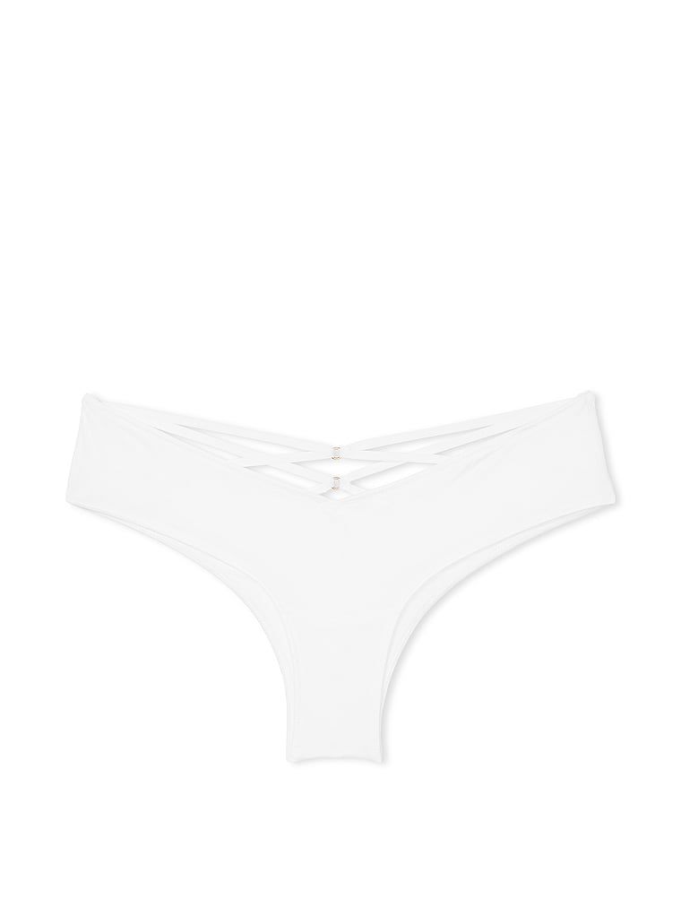 Chiloți cu bretele la spate și picioare înalte Strappy-Back Cheeky. Produsul este alb și provine din colecția Very Sexy.