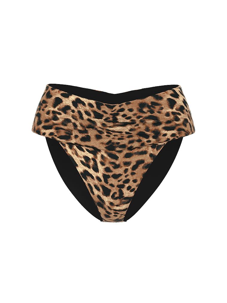 Pantalon de bikini cu talie înaltă, Essential Cinched. Produsul este modelat și provine din colecția Victoria's Secret Swim.