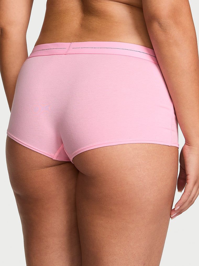 Pantaloni scurți din bumbac Shine Logo. Produsul este roz și provine din colecția Bumbac.