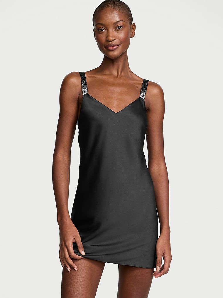 Victoria's Secret Rochie tip Slip din satin cu bretele strălucitoare la spate