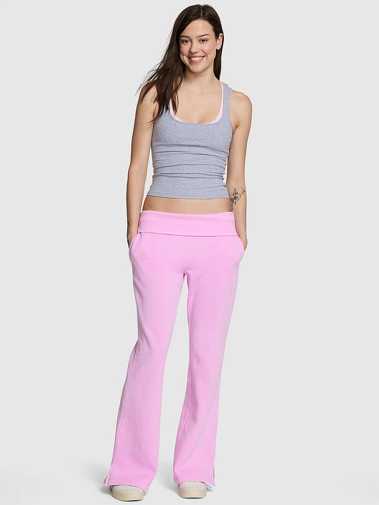 Pantaloni de trening evazați cu talie pliabilă Ivy Fleece