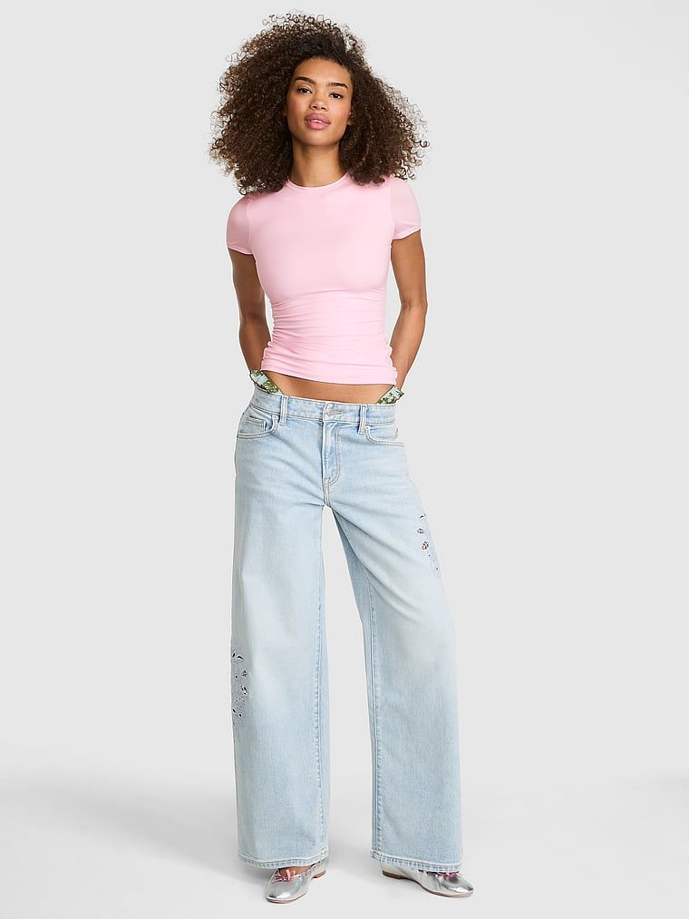 Tricou cu mânecă scurtă PINK Base Stretch