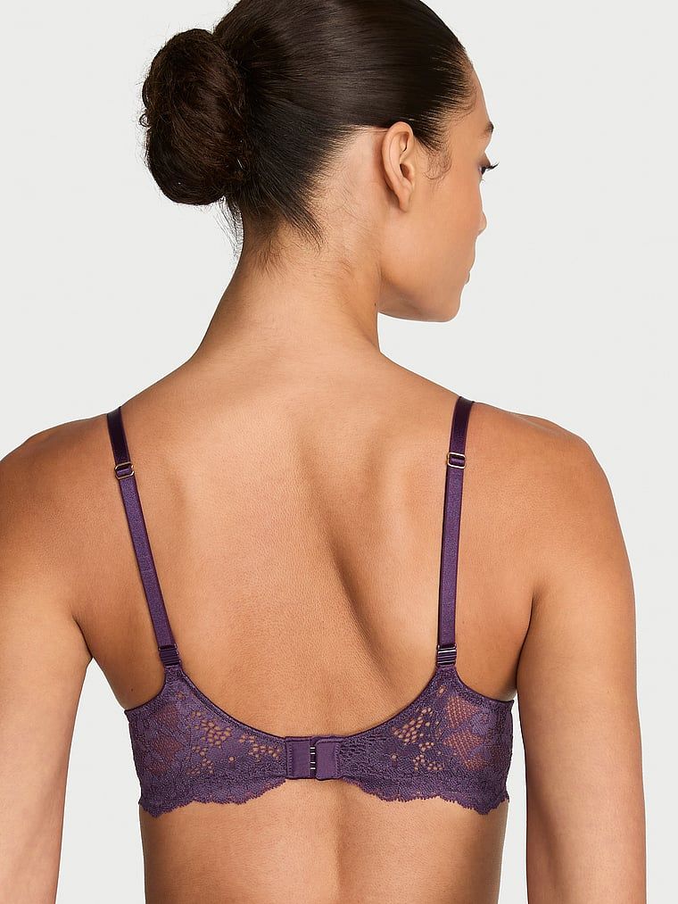 Sutien din dantelă ușor căptușit, Classic Demi. Produsul este de culoare mov și provine din colecția Dream Angels.