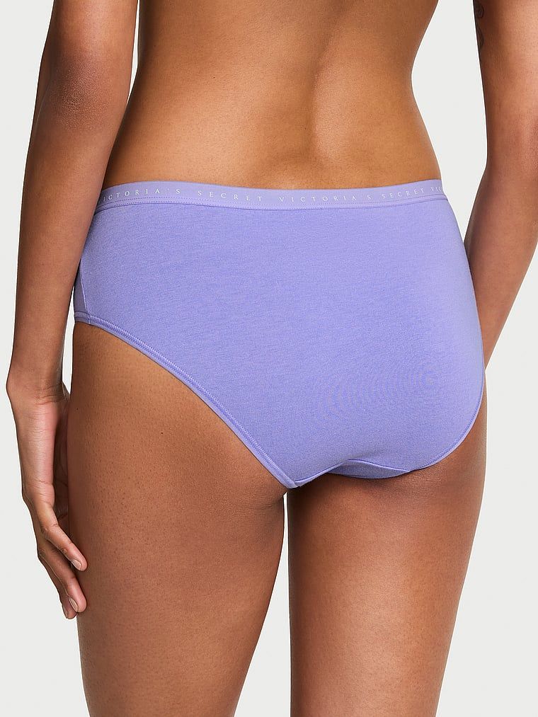 Chiloți din bumbac cu hiphugger. Produsul este albastru și provine din colecția Victoria's Secret.
