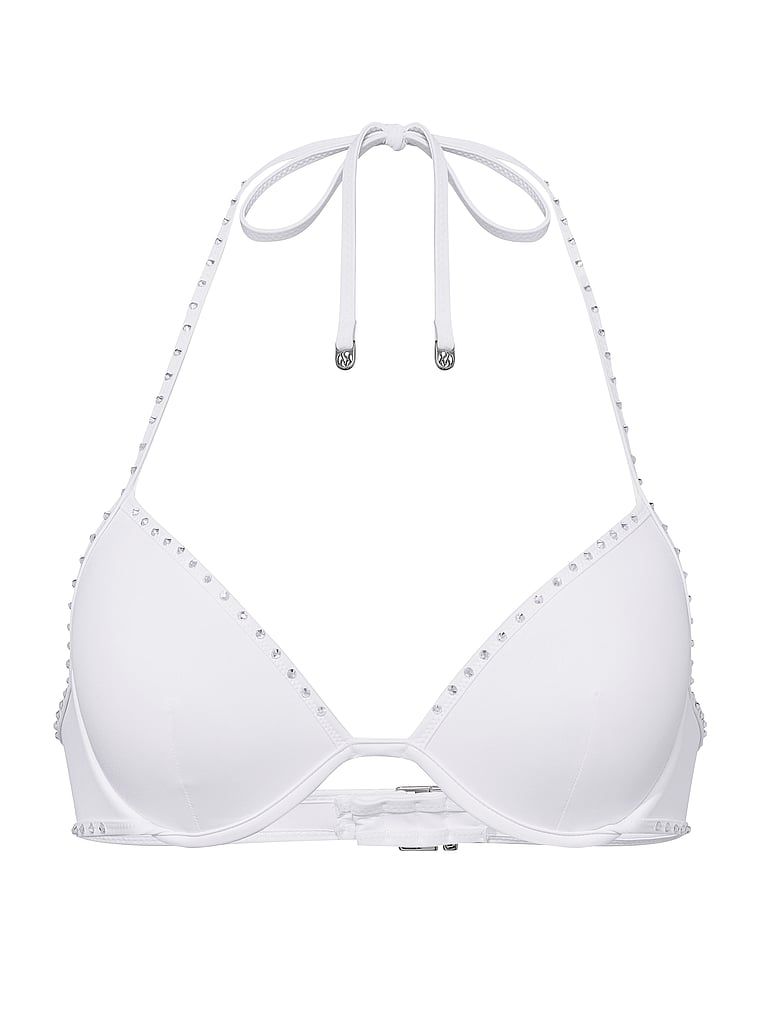 Top de bikini push-up pentru mireasă Mireasă Bridal Bling. Produsul este de culoare albă și provine din colecția Victoria's Secret Swim.