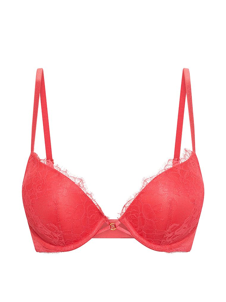 Sutien măritor push-up 2 mărimi Bombshell Rose Lace. Produsul este roz și provine din colecția Very Sexy.