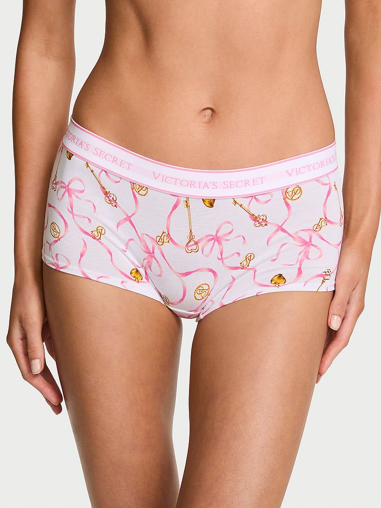 Cotton Chiloți Boyshort din bumbac, cu logo aplicat