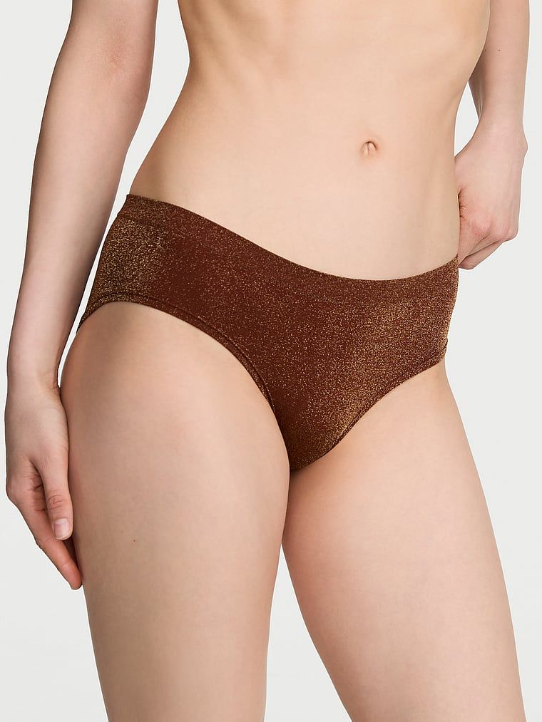 Chiloți din material lucios Shimmer Hiphugger. Produsul este de culoare maro și provine din colecția Seamless (Seamless Collection).